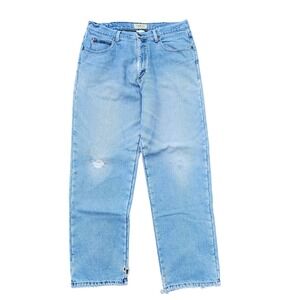 L.L.Bean Relaxed Fit Jeans Men's 34x32 Light Wash Distressed Denim